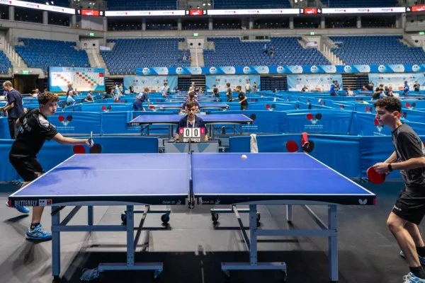 table tennis competition action